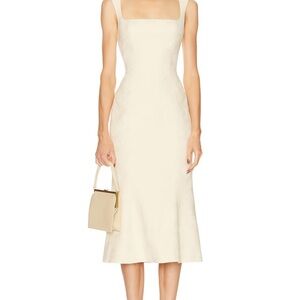 Mirror Palais Elegant Cream Midi Dress